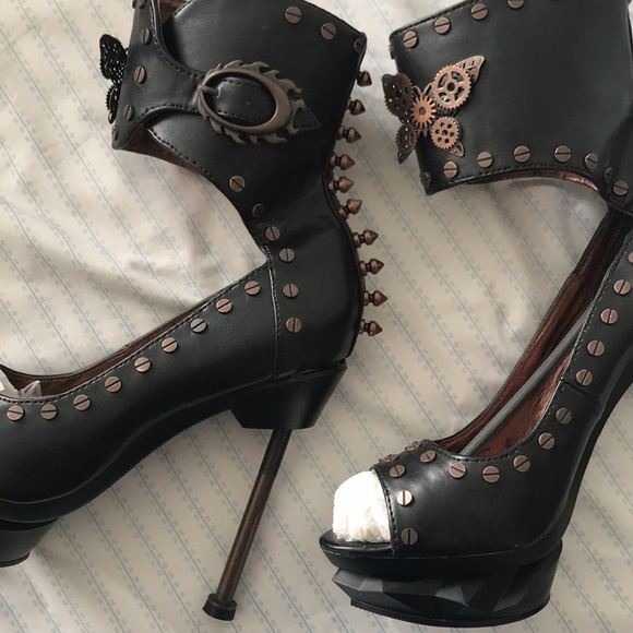 Steampunk NEW leather heels - Picture 2 of 3